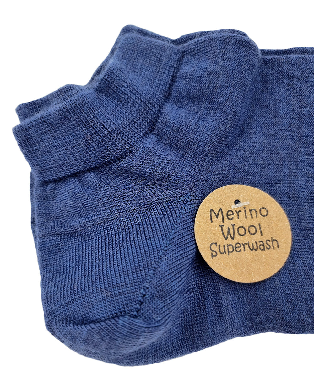 Chaussettes courtes en laine mérinos, bleues