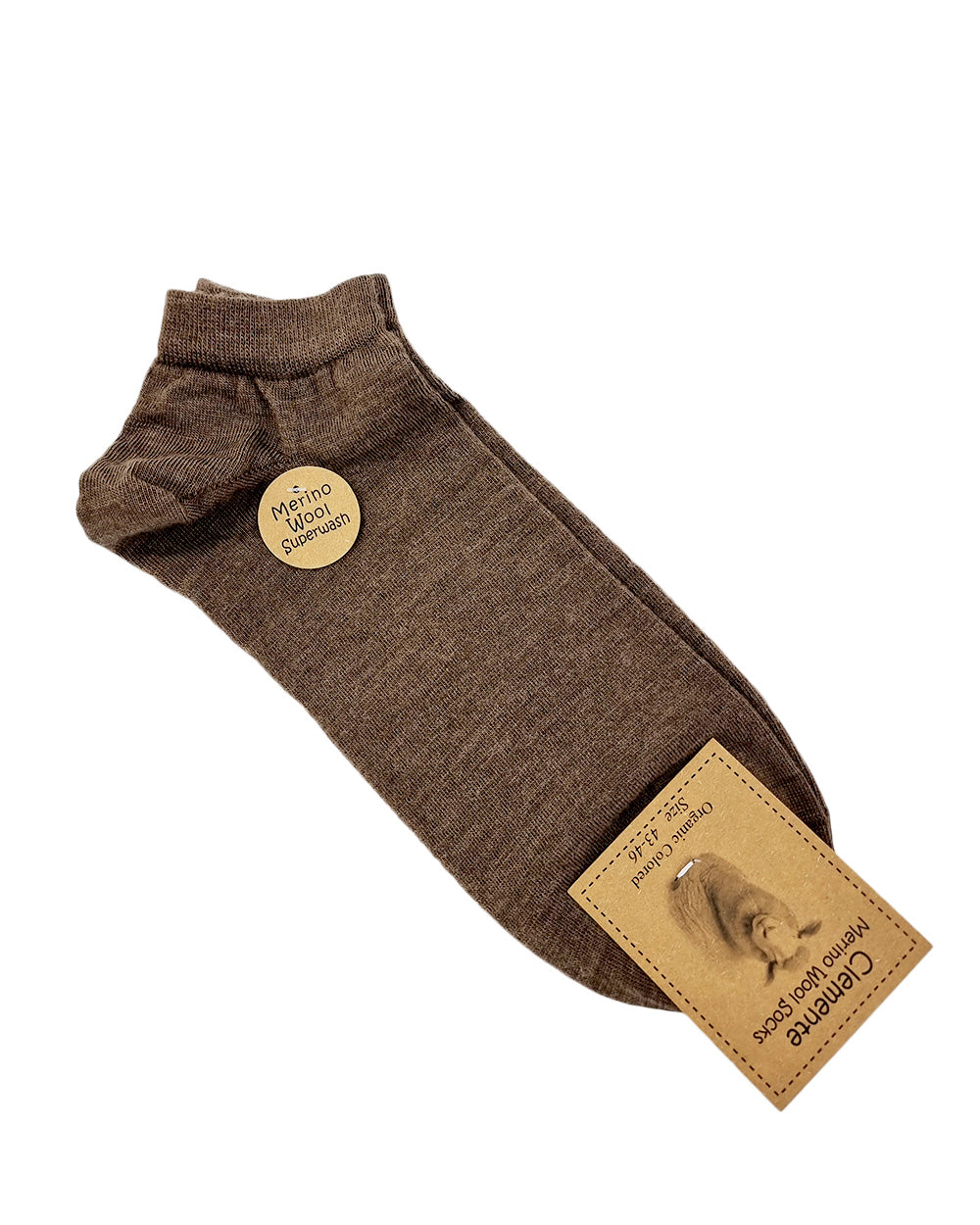 Chaussettes courtes en laine mérinos, marron
