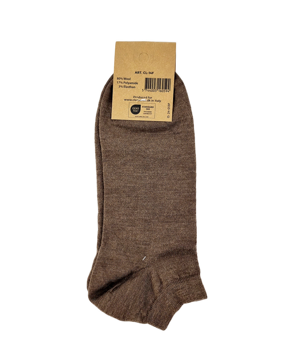 Chaussettes courtes en laine mérinos, marron