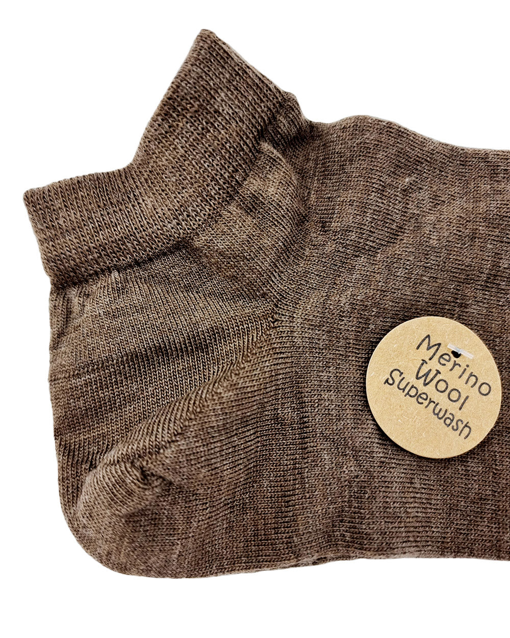 Chaussettes courtes en laine mérinos, marron