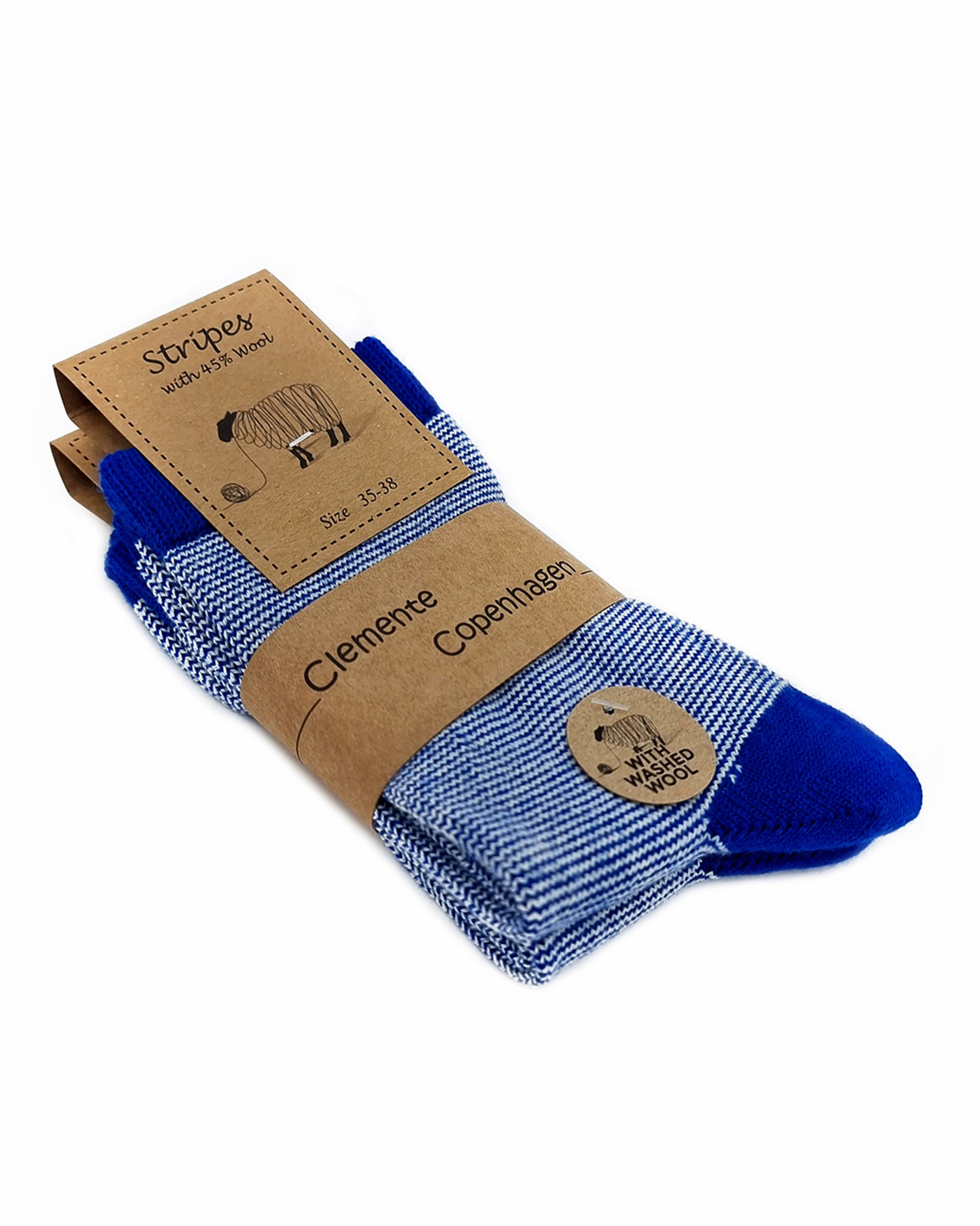 Chaussettes en Laine à rayures bleues, lot de 2 paires