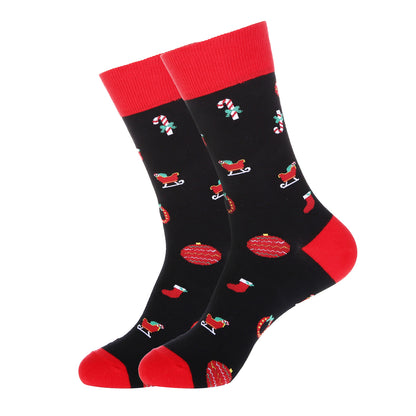 Christmas socks "Black with X-mas ornaments"