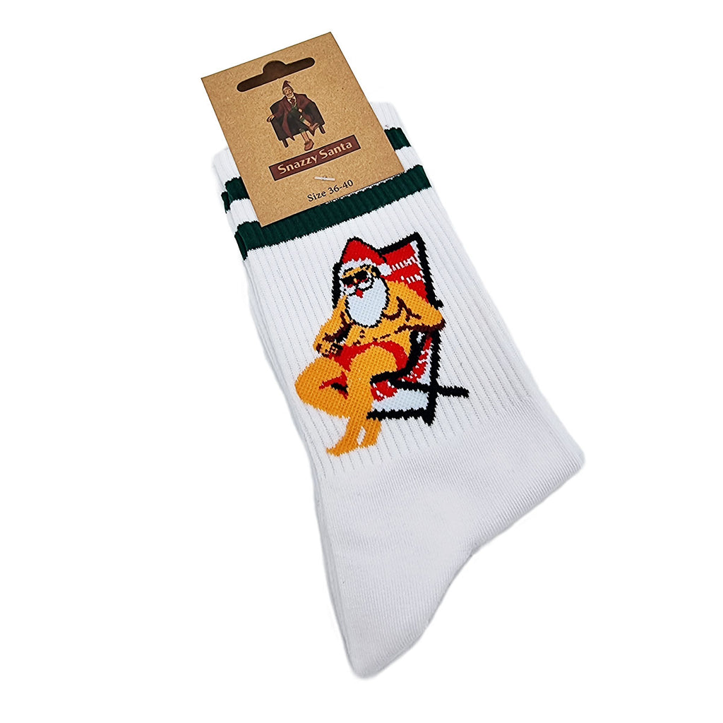 Chaussettes de tennis "Le père Noël en vacances"