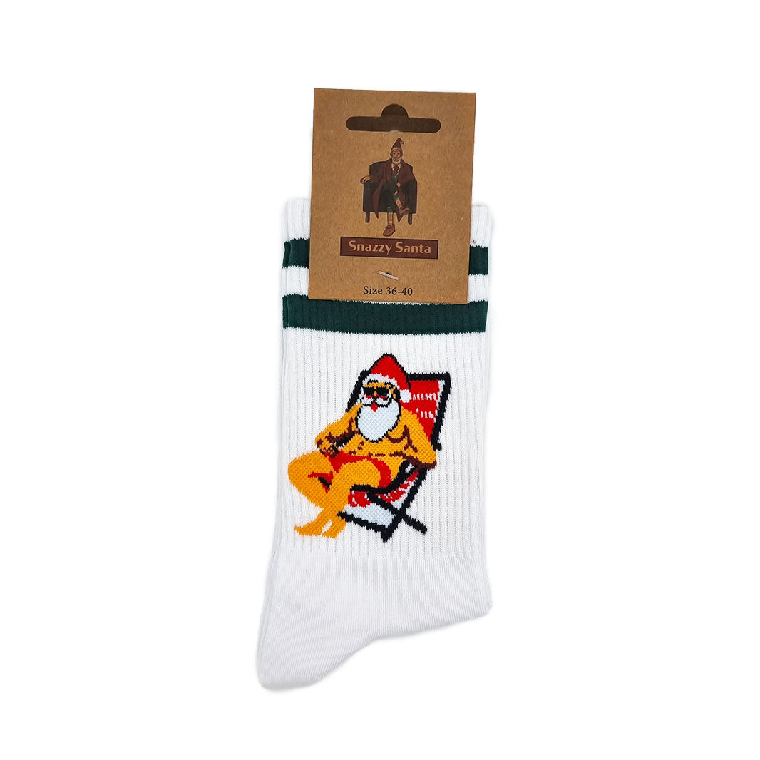 Chaussettes de tennis "Le père Noël en vacances"