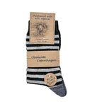 Alpaca wool striped socks, 2 pairs (dark green)