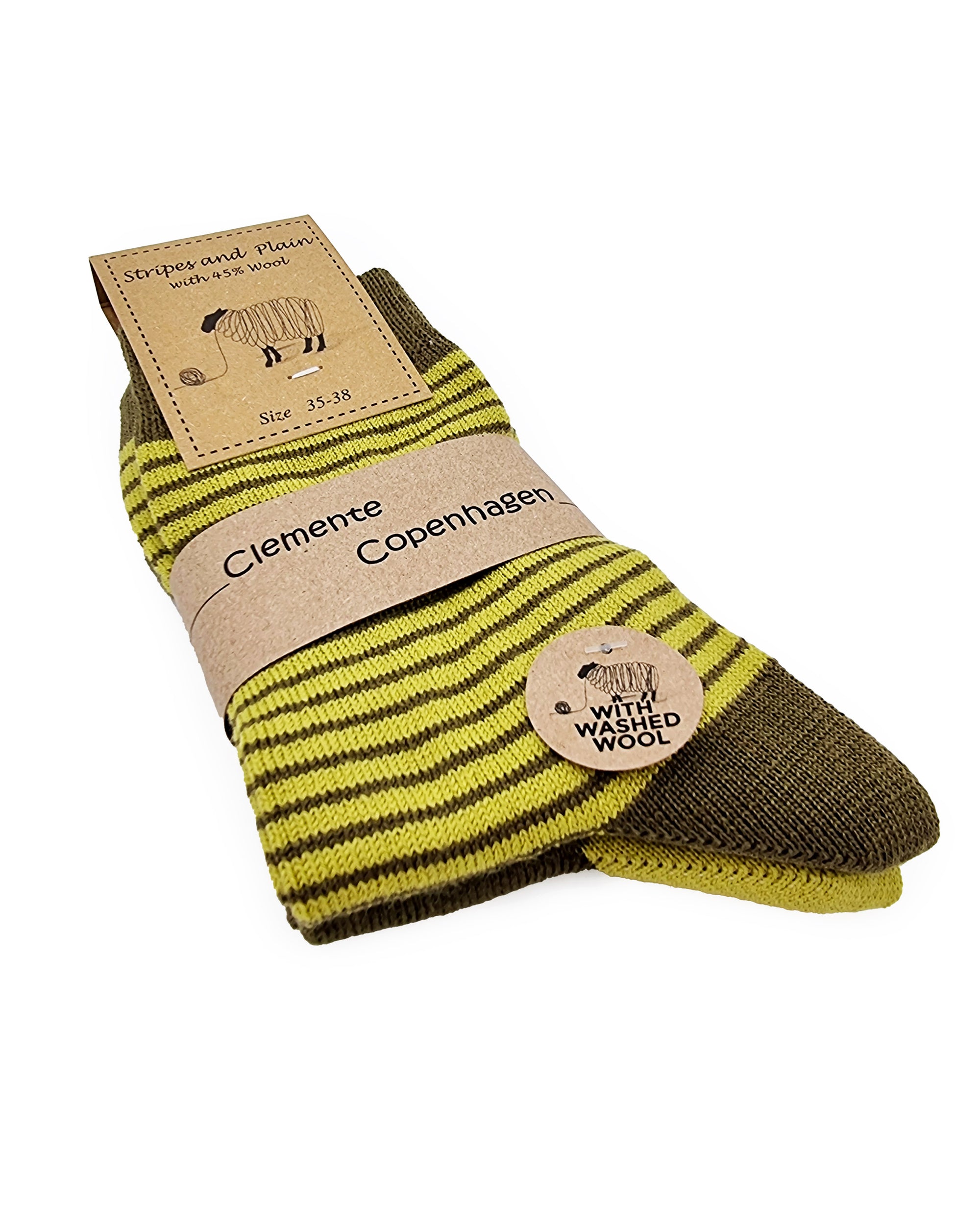 Chaussettes en Laine vert olive, lot de 2 paires