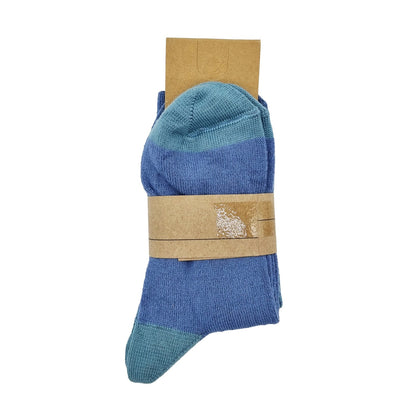 Socks in 45% wool, set of 2 pairs (blue/purple)