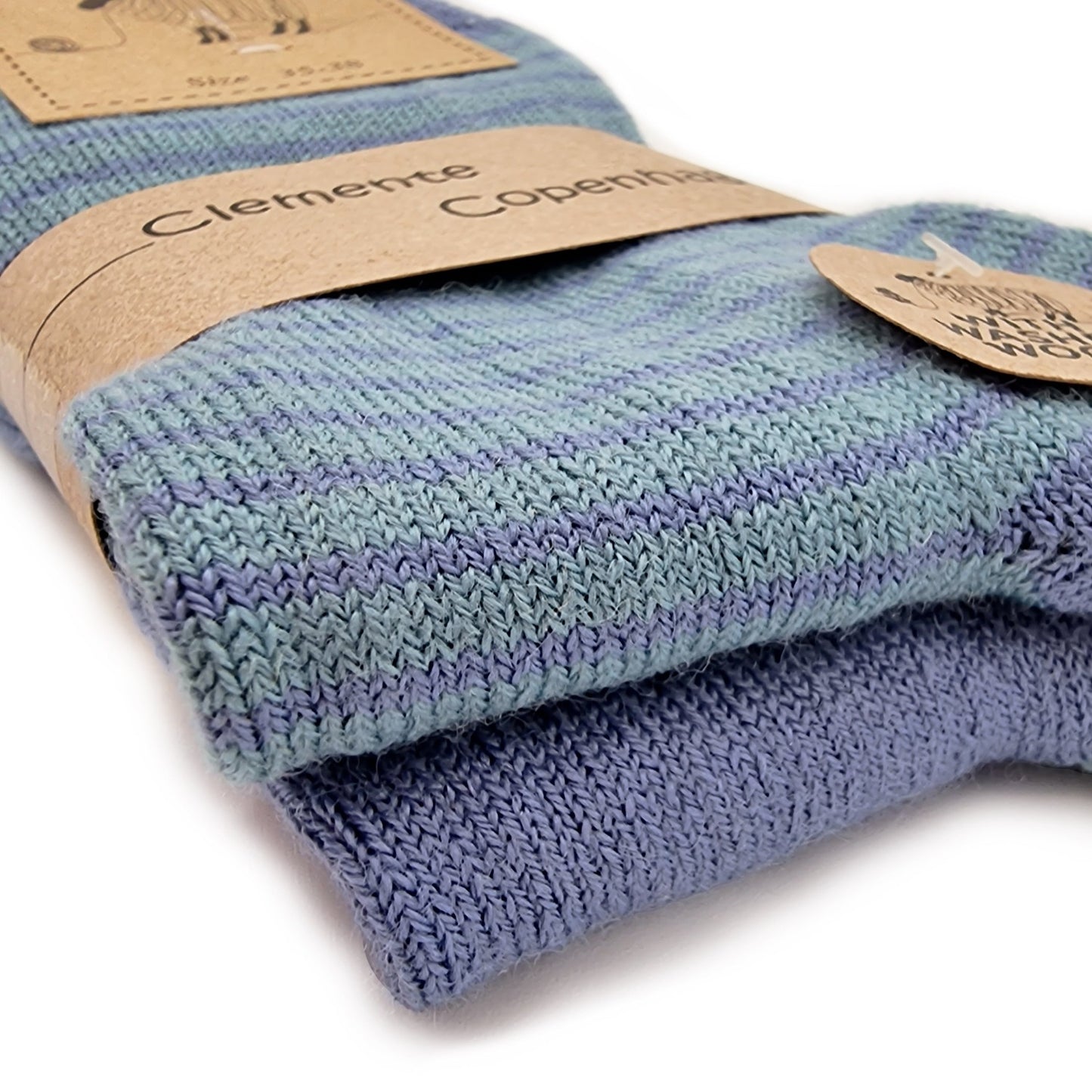 Chaussettes en 45% laine, lot de 2 paires (bleu/violet)