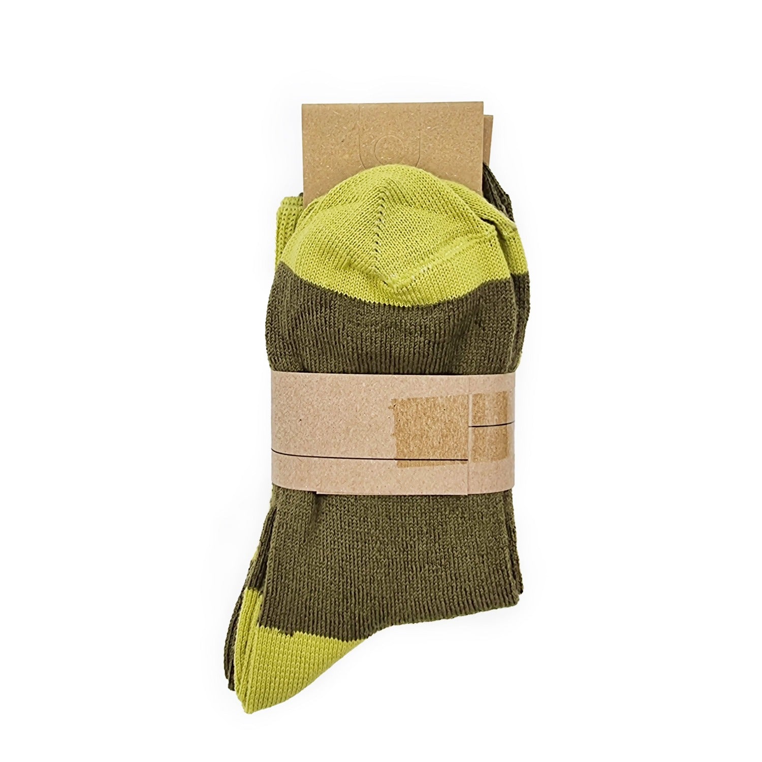 Chaussettes en Laine vert olive, lot de 2 paires
