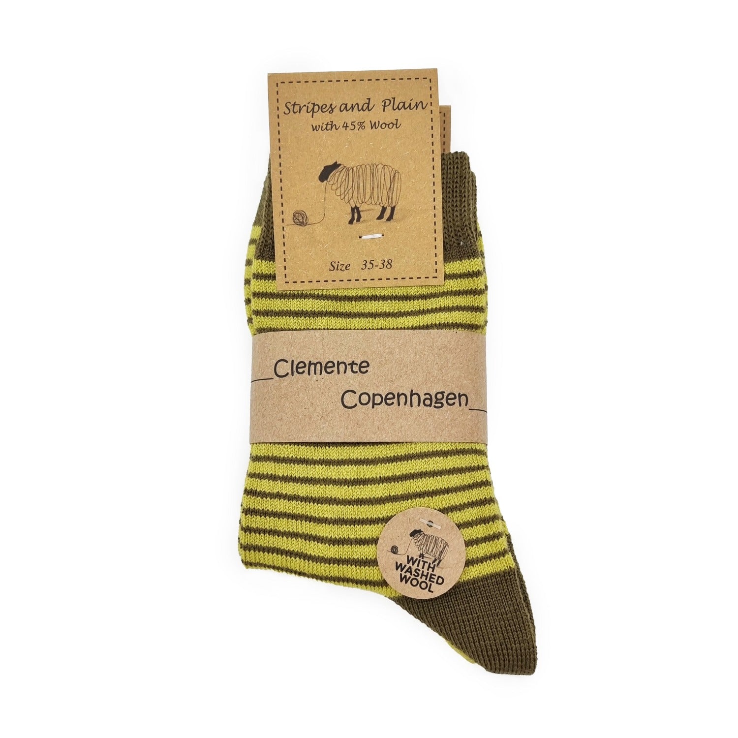 Chaussettes en Laine vert olive, lot de 2 paires