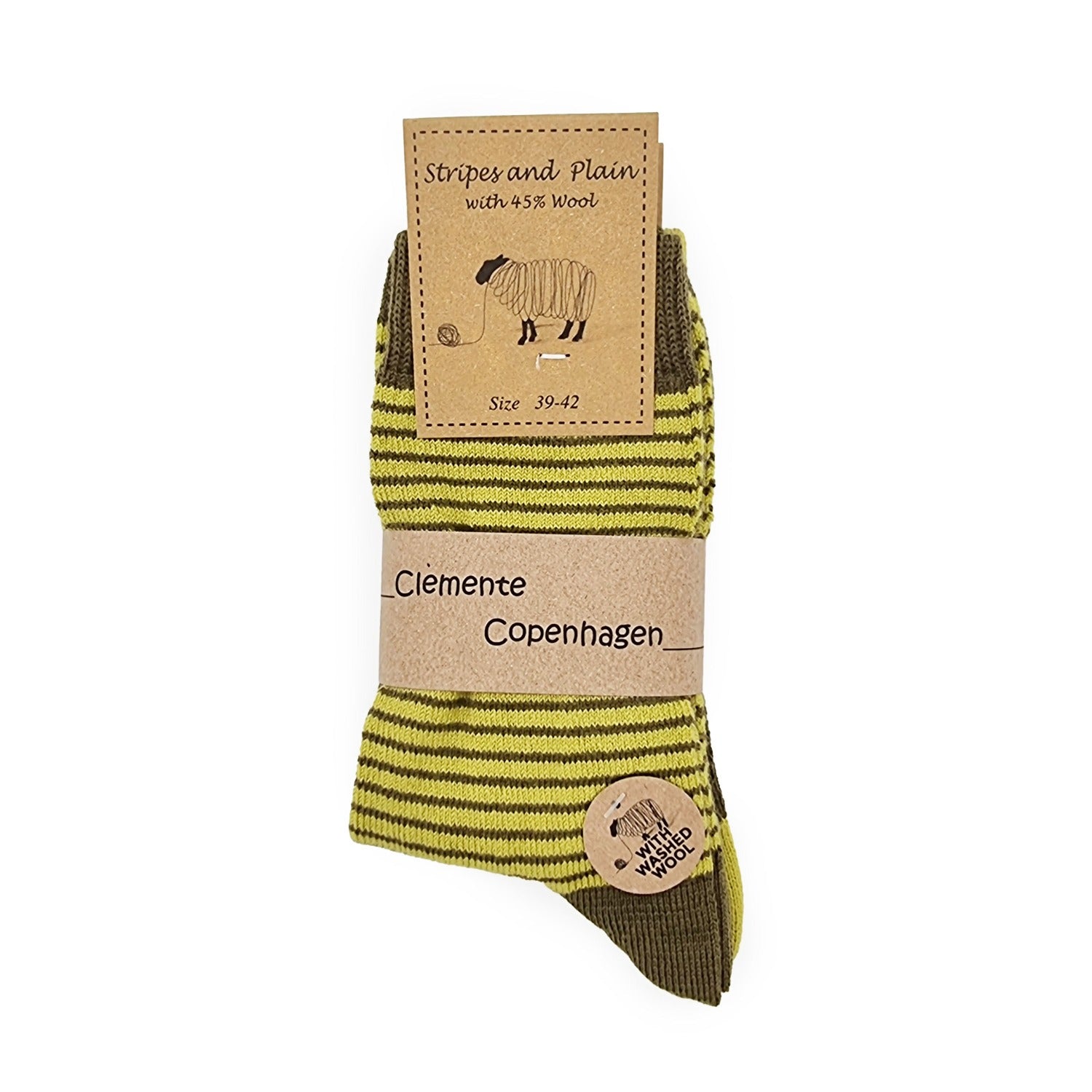 Chaussettes en Laine vert olive, lot de 2 paires