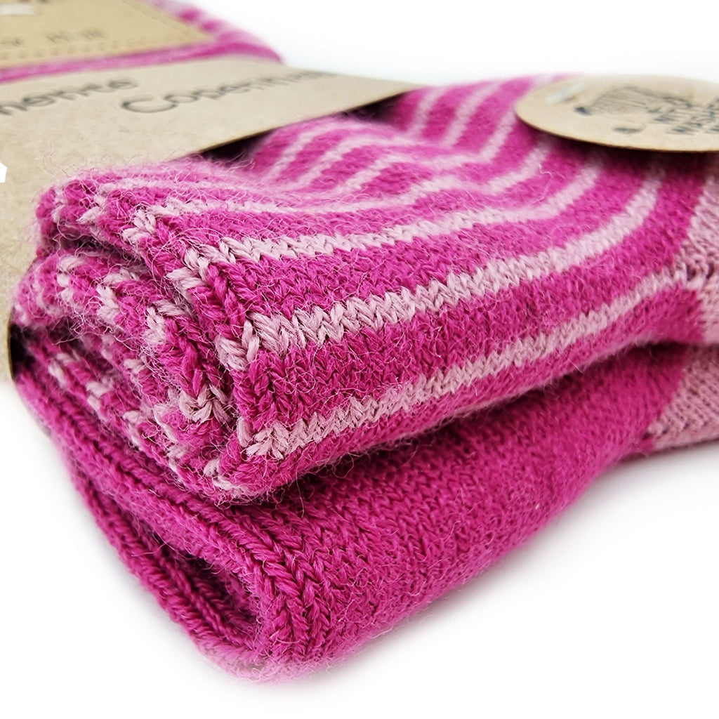 Pink Striped Wool Socks, Pack of 2 Pairs