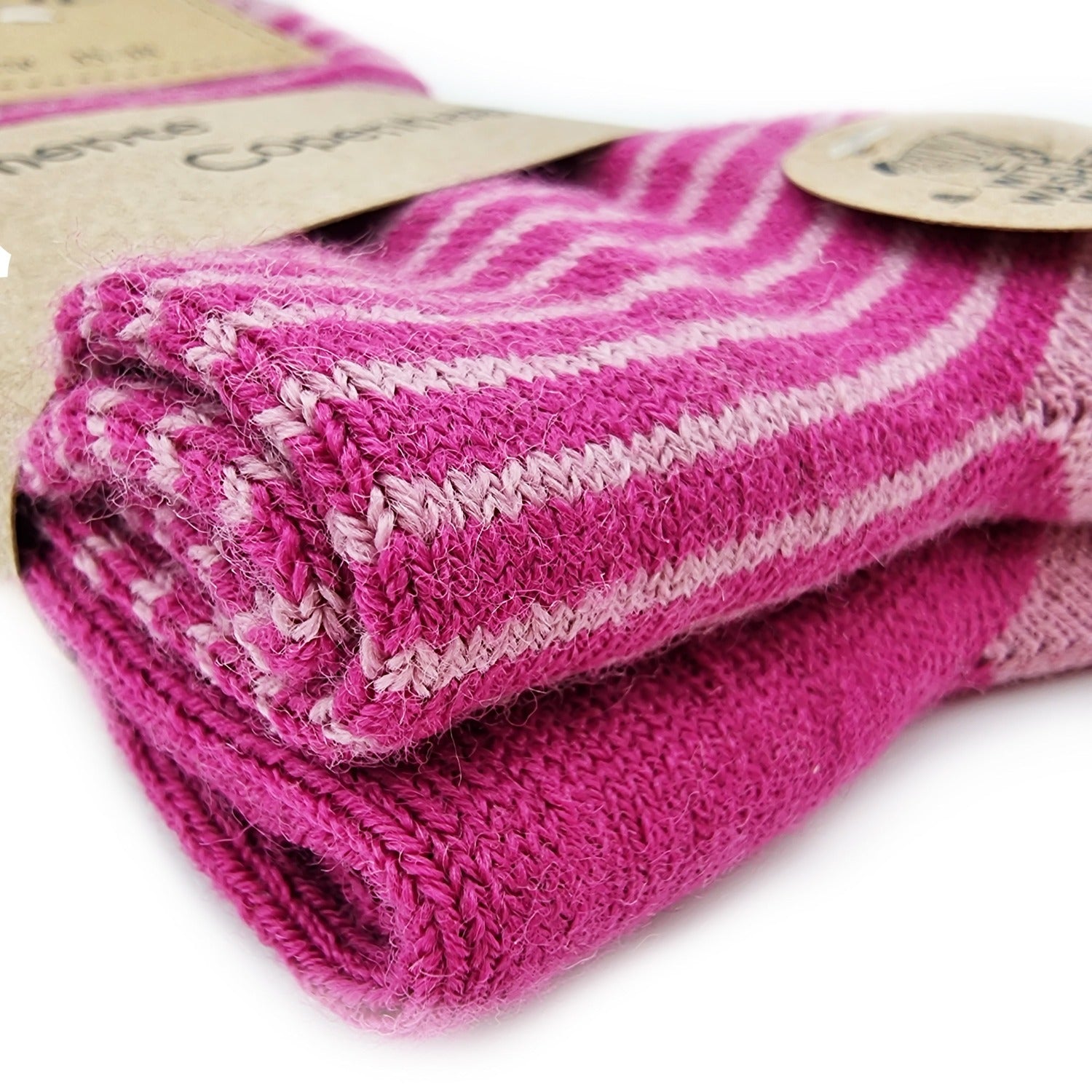 Chaussettes en Laine roses rayées, lot de 2 paires