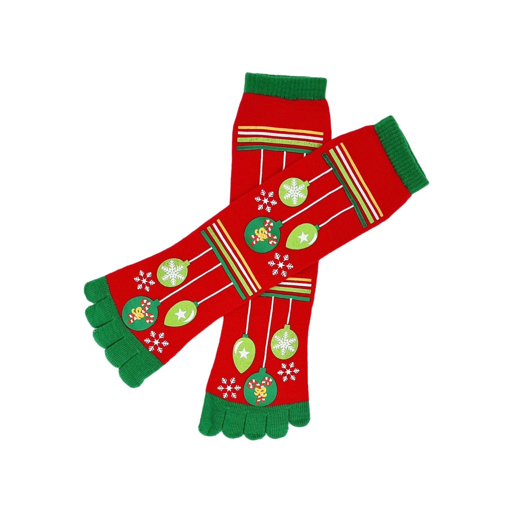 Chaussettes de Noël à orteils séparés, rouges