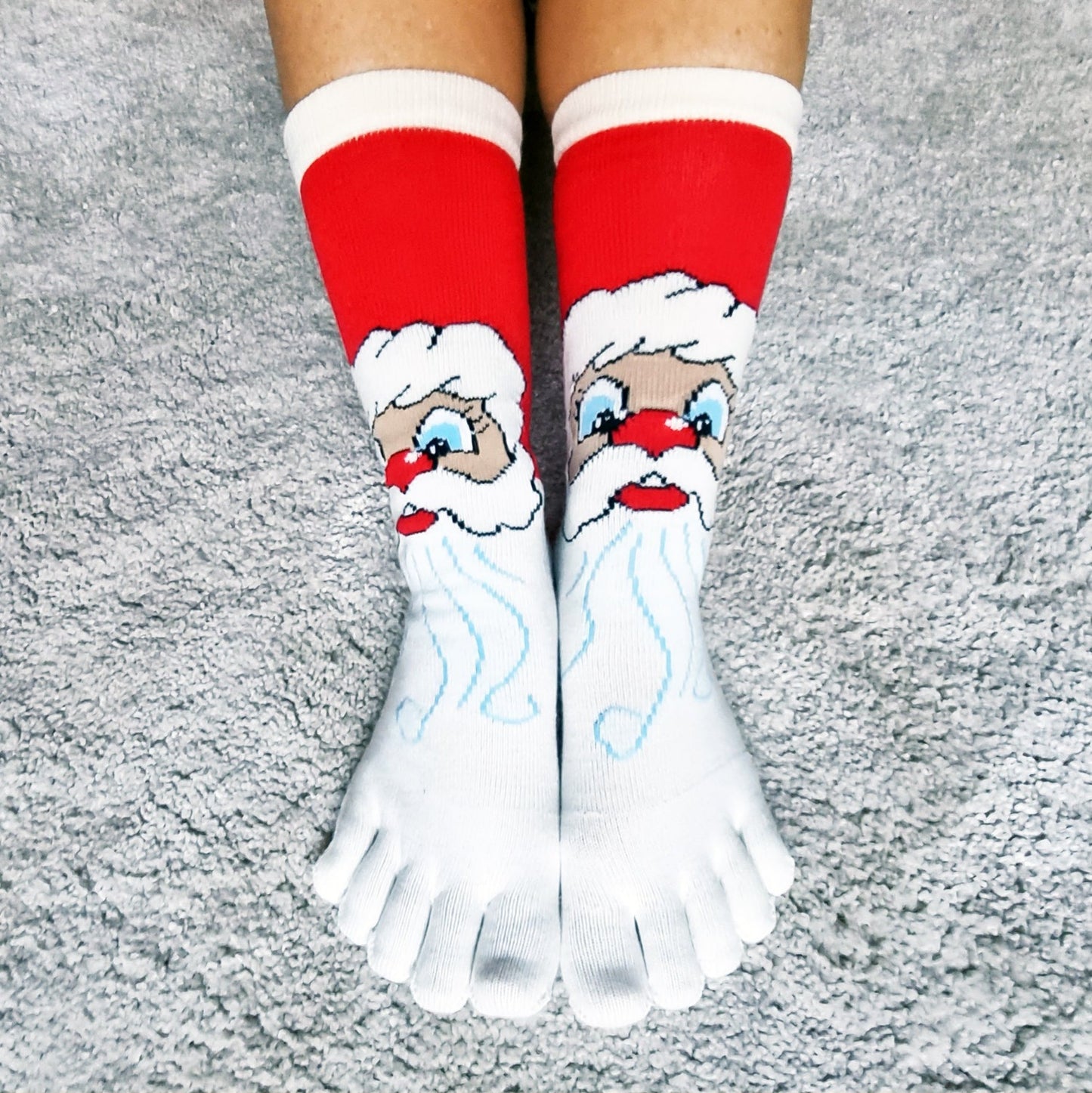 "Santa Claus" Split Toe Christmas Socks