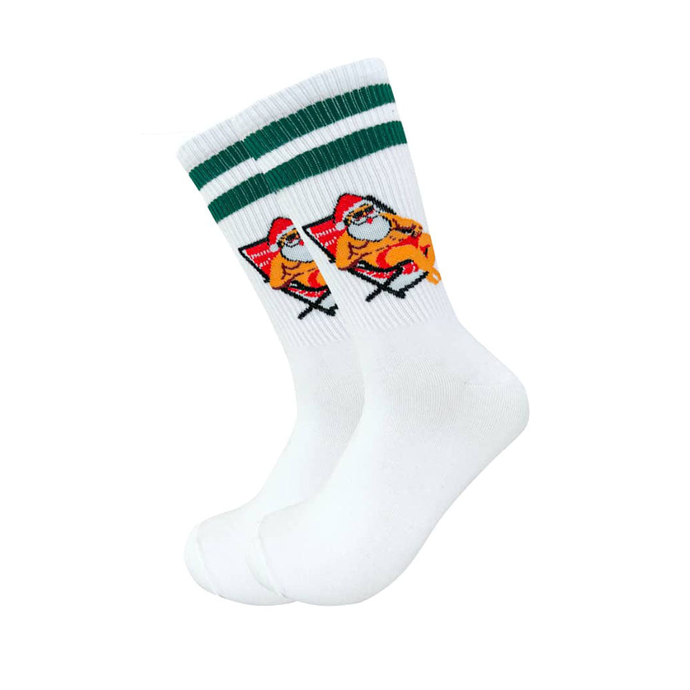 Chaussettes de tennis "Le père Noël en vacances"