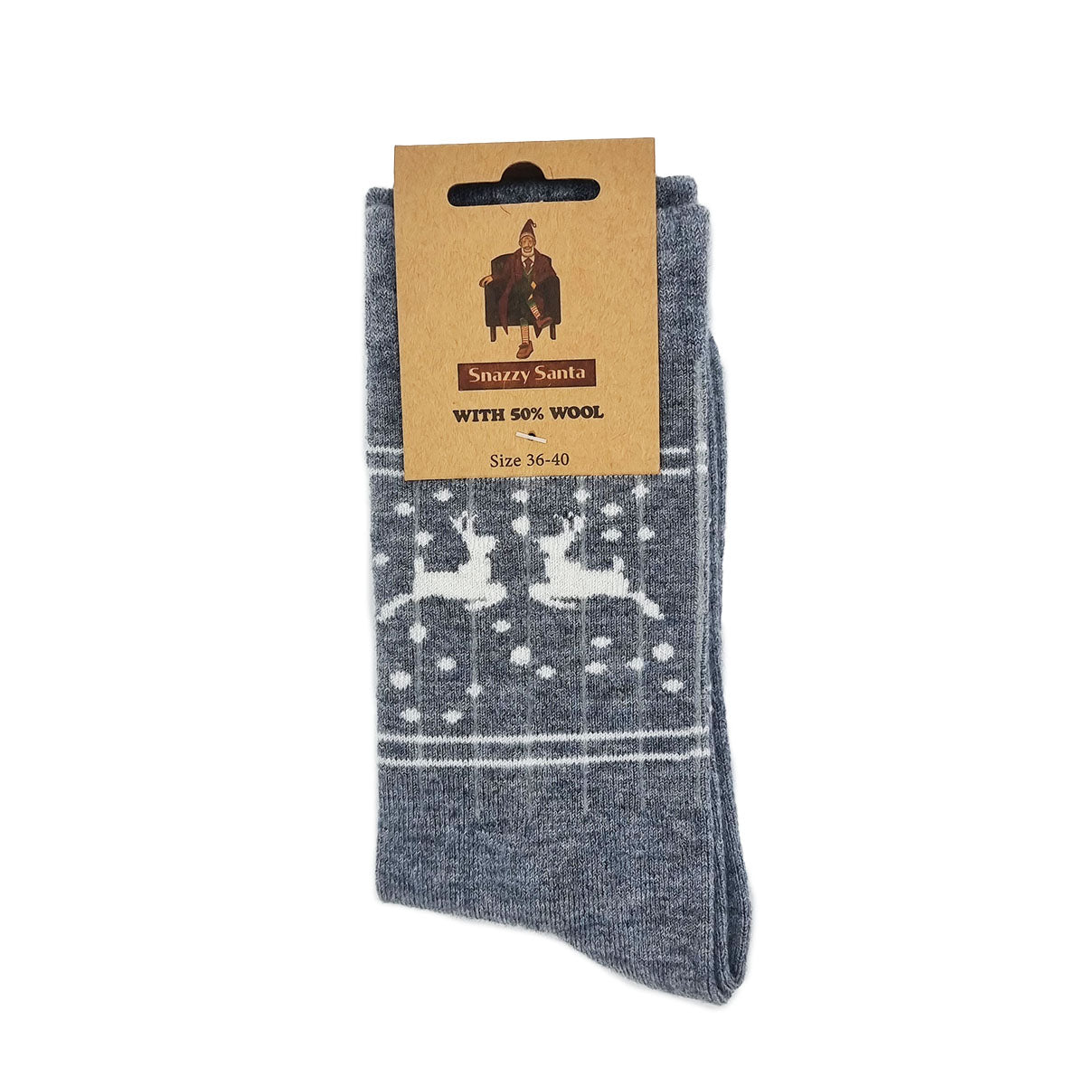 "2 reindeer" wool socks