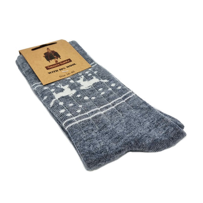 Chaussettes en laine "2 rennes"