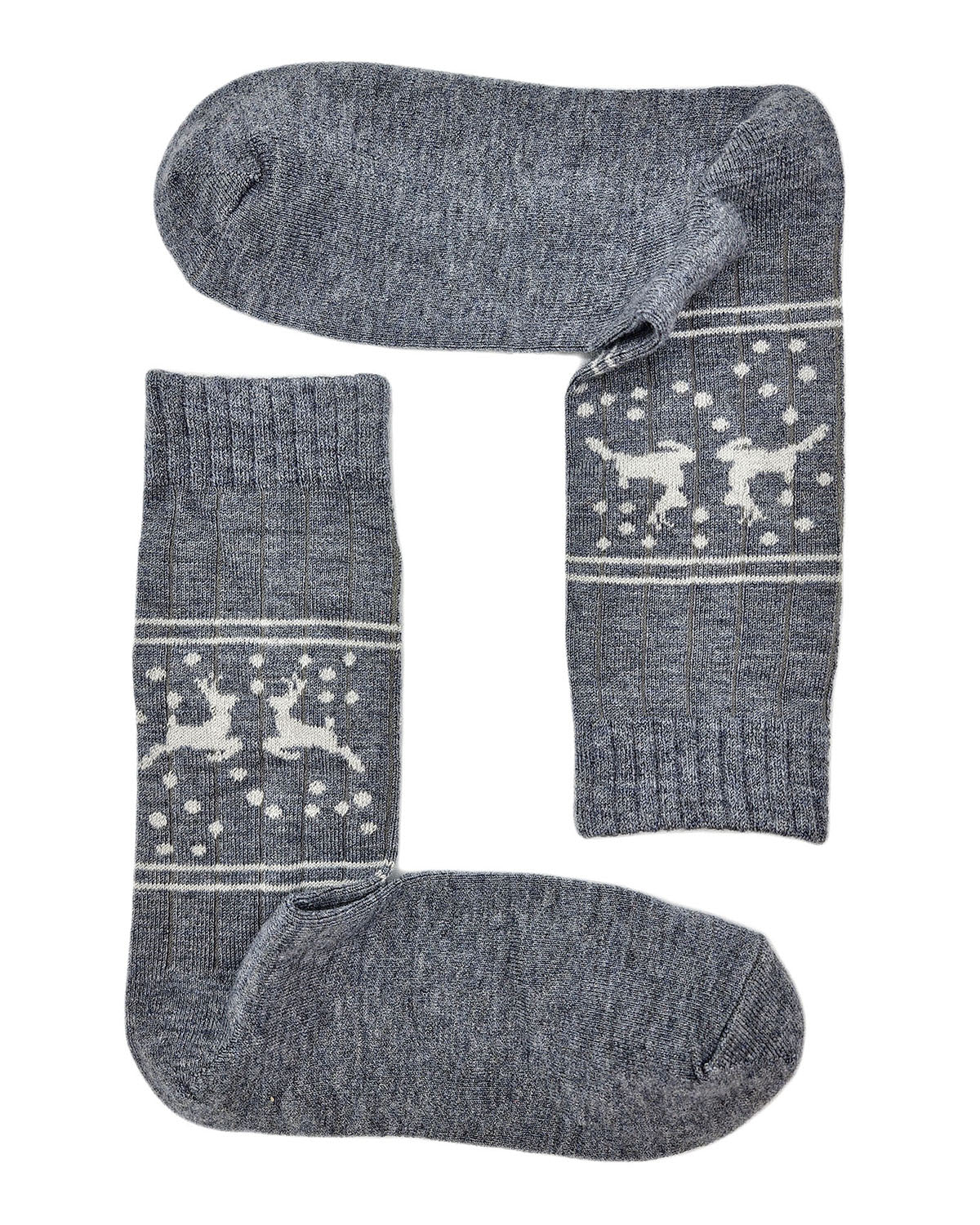 "2 reindeer" wool socks