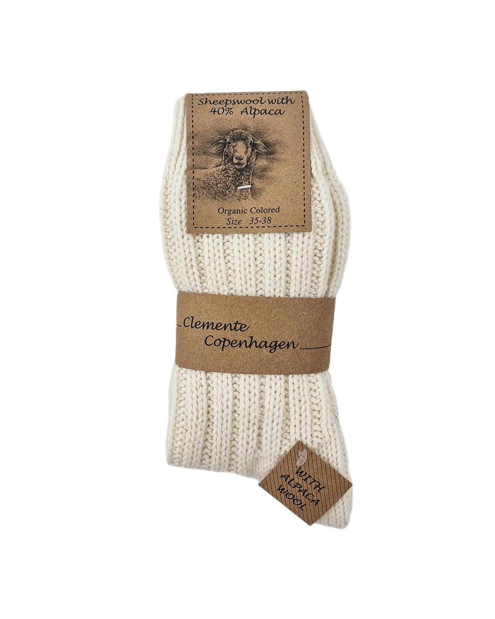 Chaussettes épaisses en laine d'alpaga, blanches et grises, lot de 2 paires