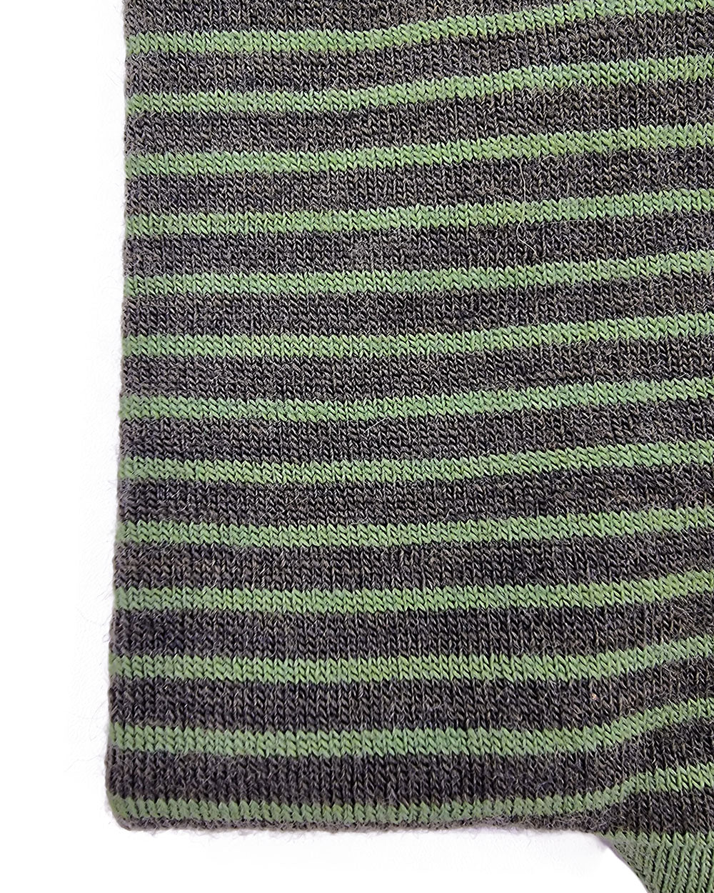 Chaussettes en laine mérinos, vertes rayées