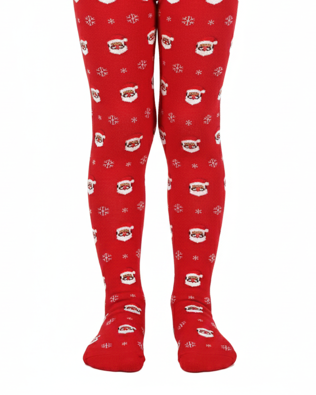 Collants pour enfants avec Père Noël, rouges