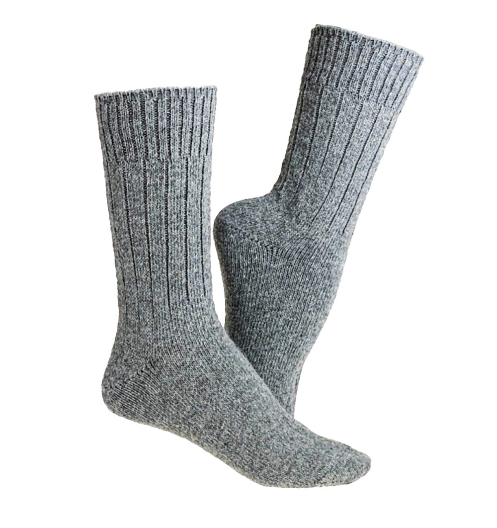 Alpaca woolen socks, set of 2 pairs (white/grey) 