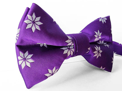 Noeud Papillon de Noël "Violet avec des flocons de neige"