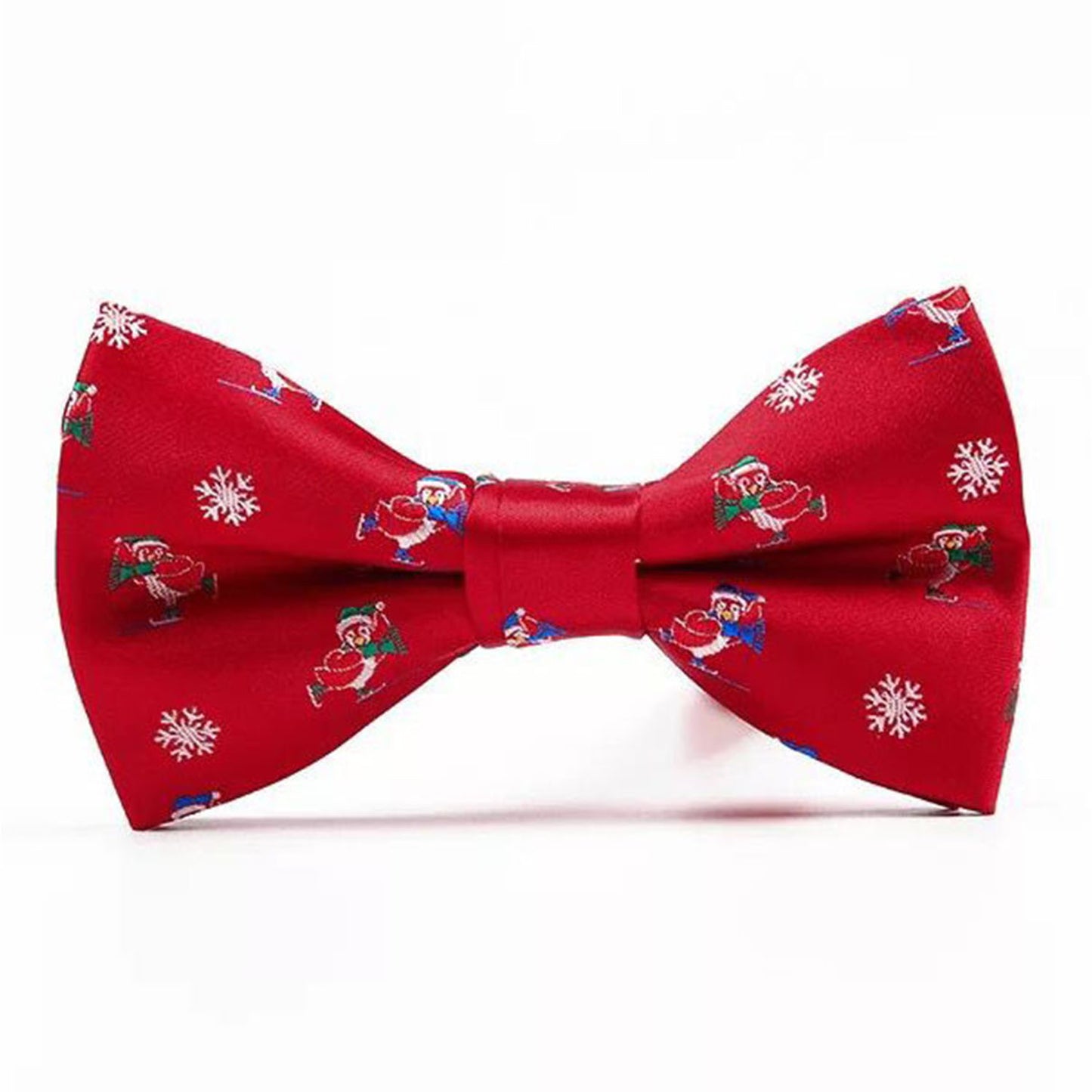 Christmas bow tie "Penguins on the ice rink"