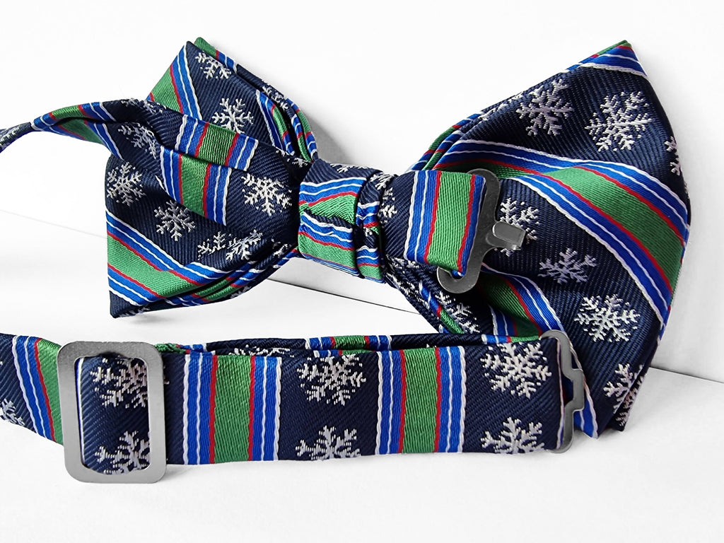 Christmas Bowtie "Stripes and Snowflakes"