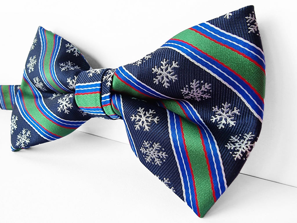 Christmas Bowtie "Stripes and Snowflakes"