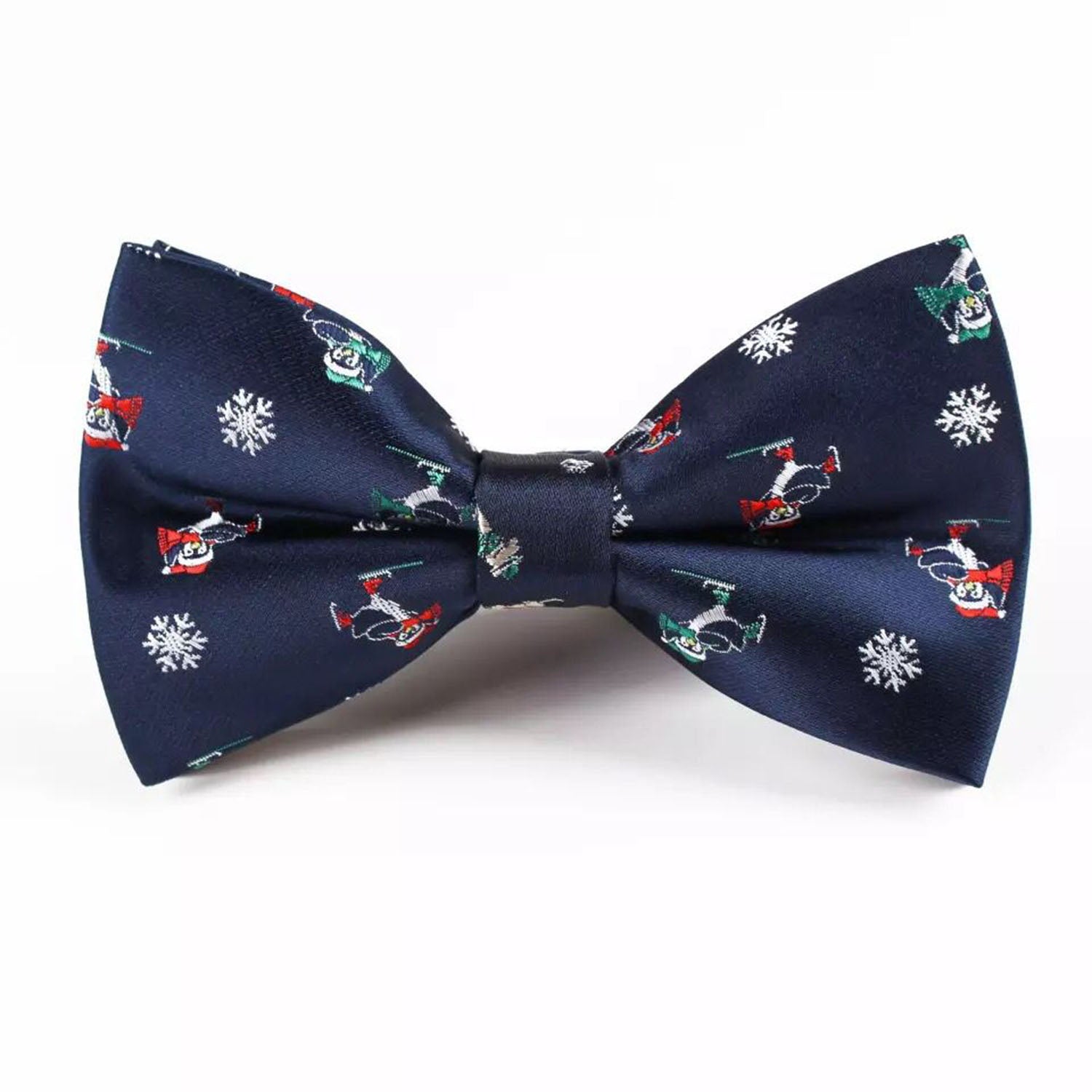 Christmas bow tie "Penguins on the ice rink"