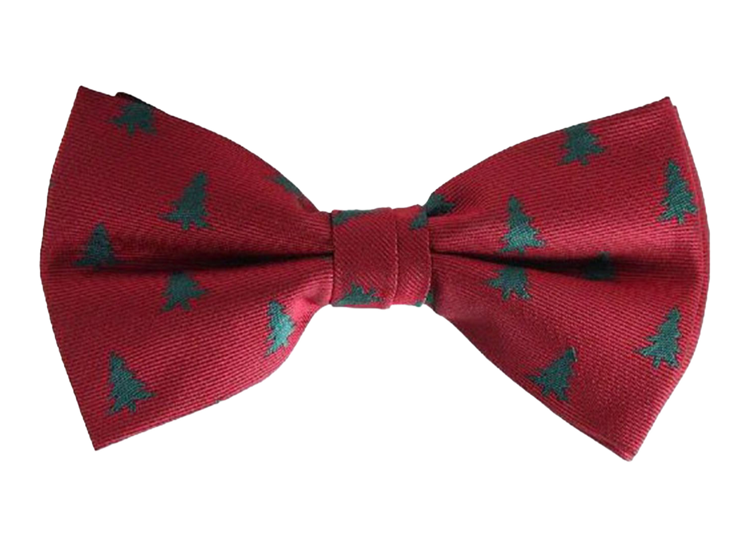 Christmas bowtie "Deep Red with Christmas trees"