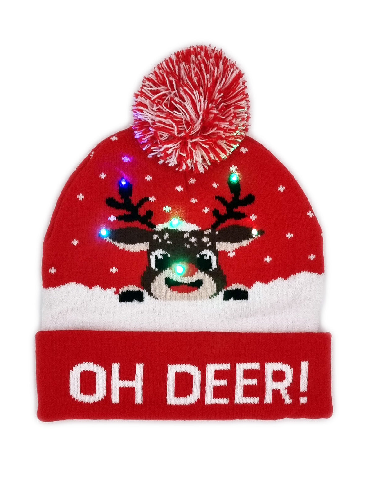 Flashing Christmas Beanie "Oh Deer!"