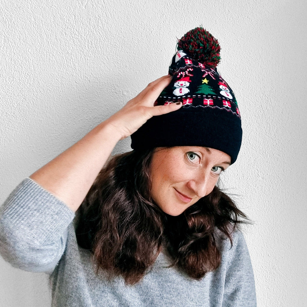 Bonnet de Noël clignotant "J'aime Noël"