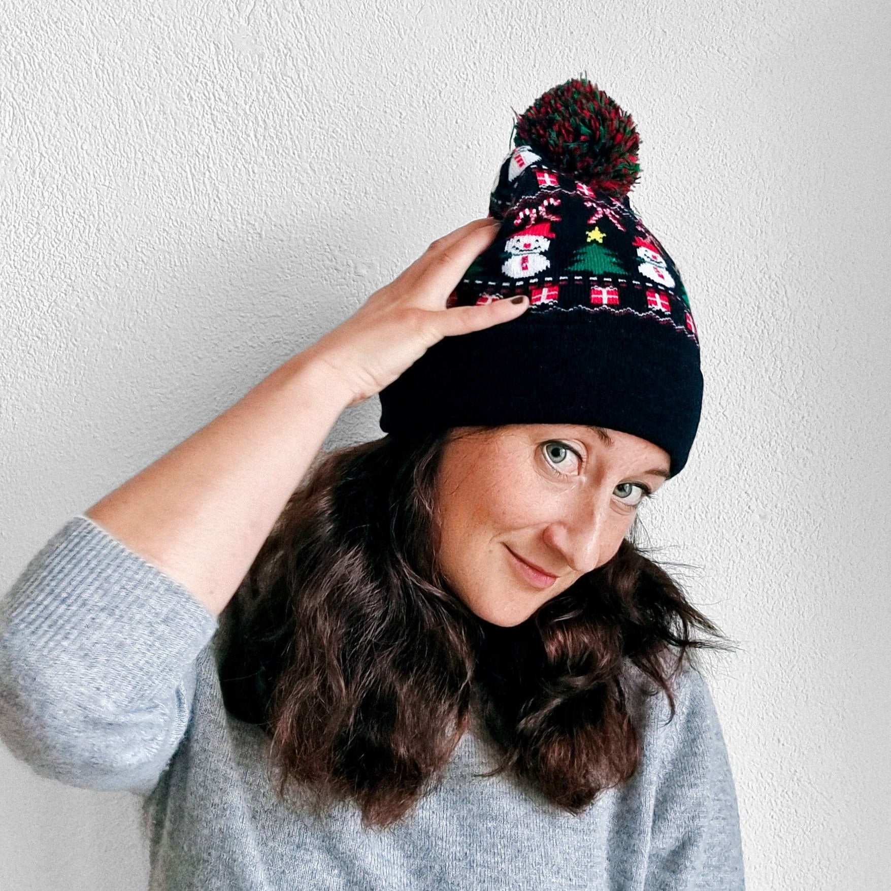 Bonnet de Noël clignotant "J'aime Noël"