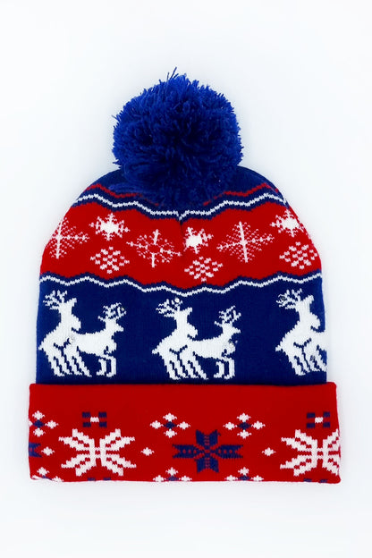 Flashing Christmas Beanie "The making of Rudolph"