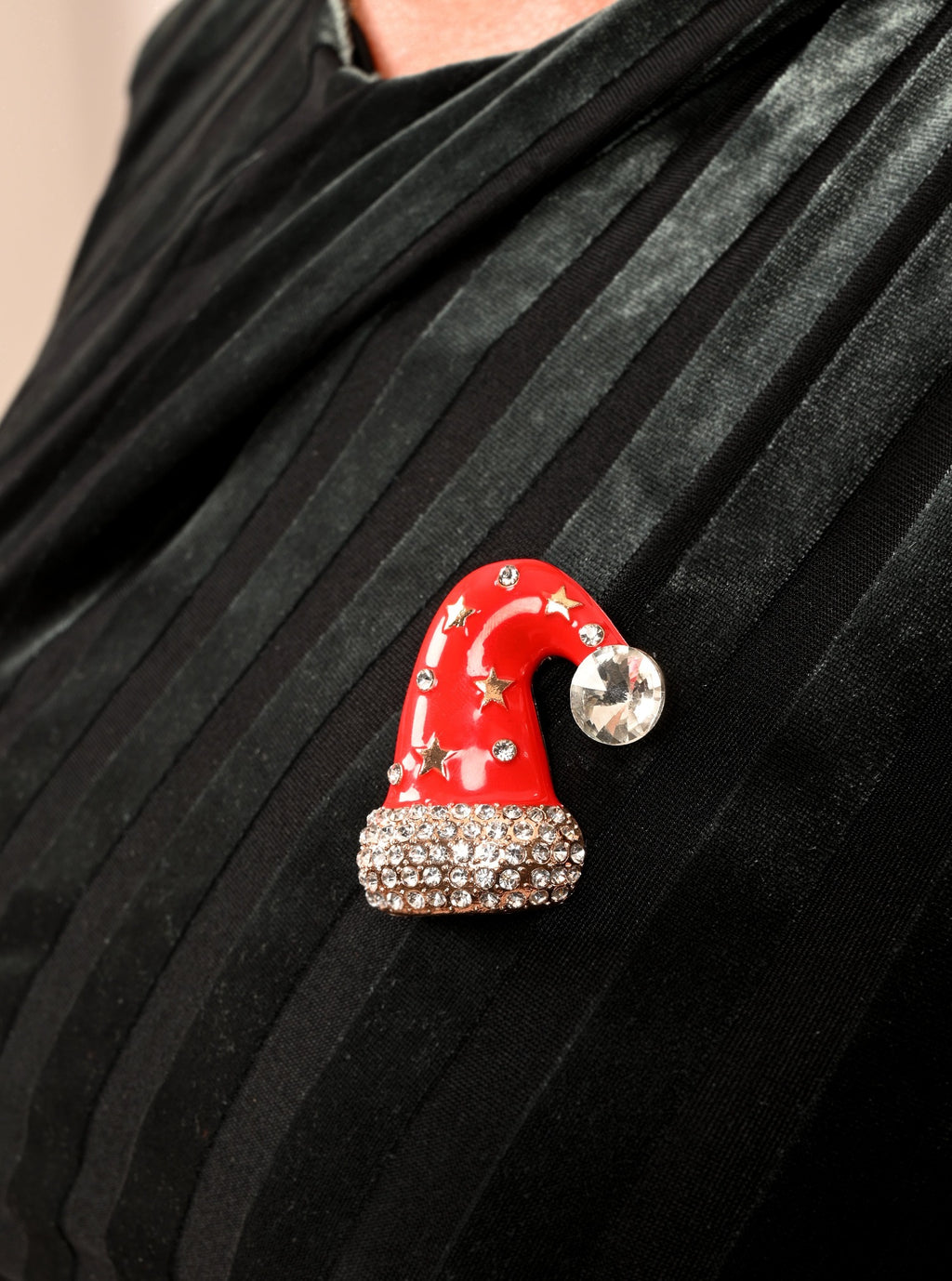 Broche de Noël "Chapeau de Père Noël"