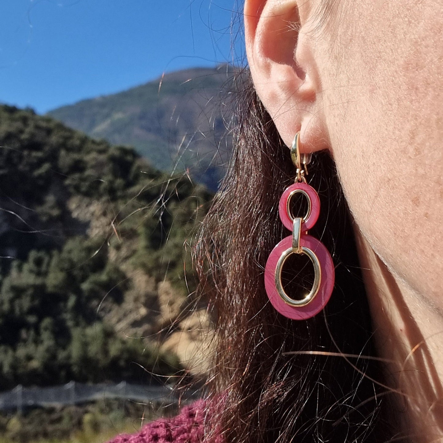 Earrings "Faye" mauve/pink
