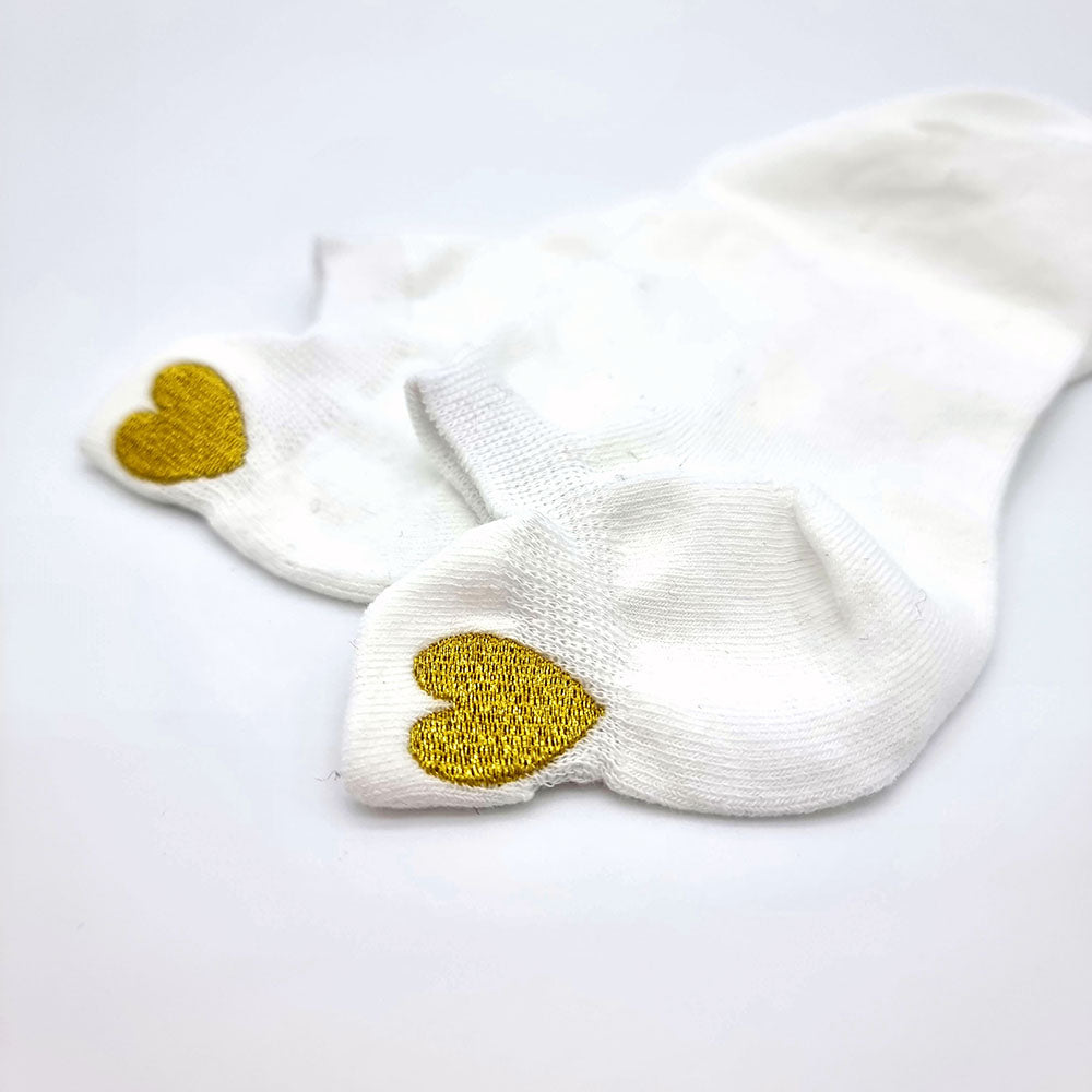 Chaussettes languettes Coeur, doré