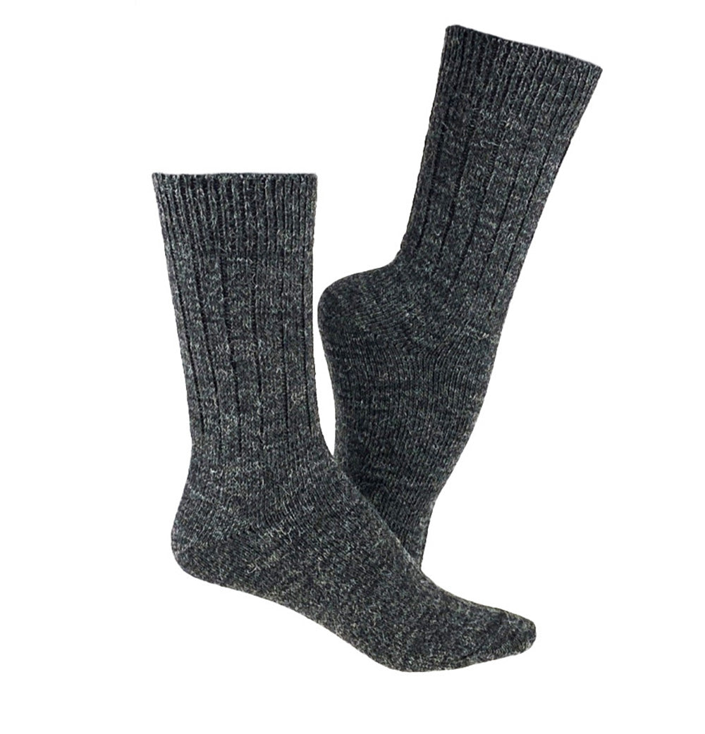 Alpaca woolen socks, set of 2 pairs (grey/black) 