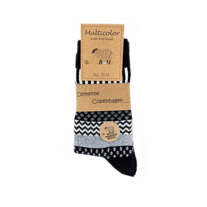 Black socks 45% of wool, 2 pairs
