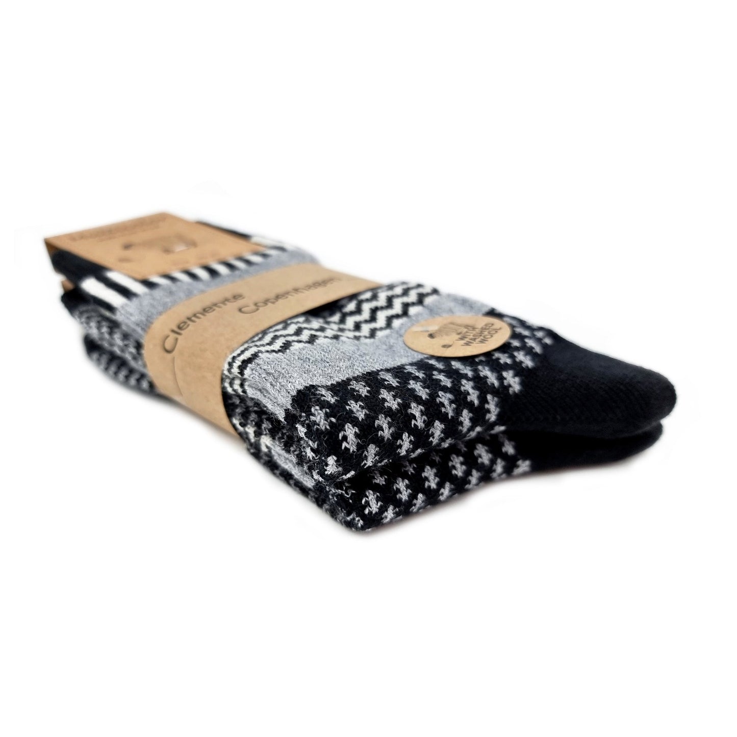Black socks 45% of wool, 2 pairs