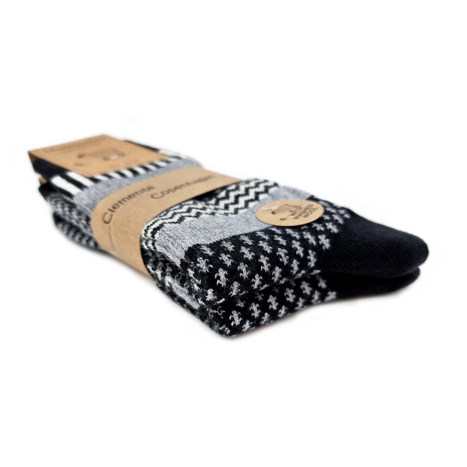 Black socks 45% of wool, 2 pairs