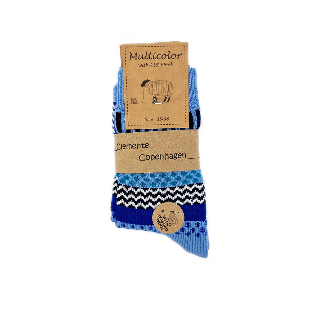 Chaussettes en Laine bleues, lot de 2 paires