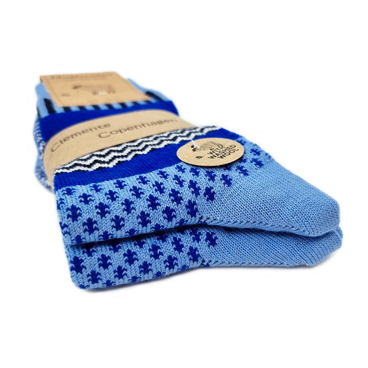 Blue socks 45% of wool, set of 2 pairs