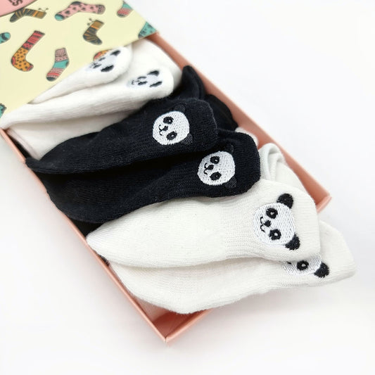 Chaussettes languettes Panda, coffret cadeau 4 paires