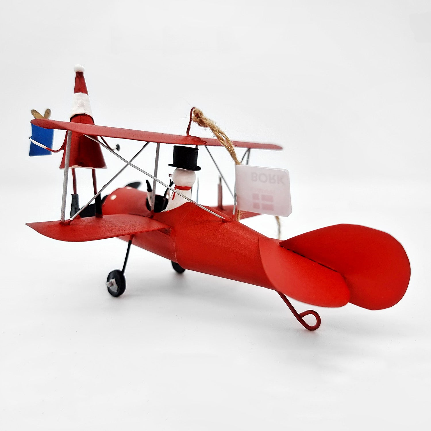 Bonhomme de neige et Père Noël dans l'avion