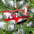 Bonhomme de neige et Père Noël dans l'avion