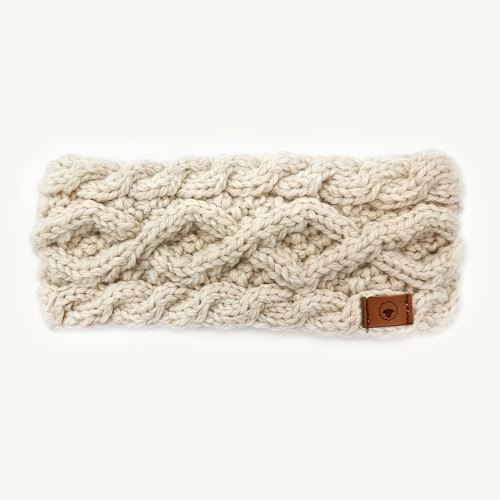 Bandeau "Princesse" en Laine Mérinos blanc
